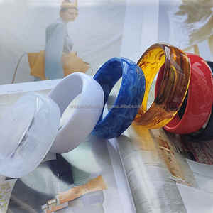 Bracelets en résine en gros avec des couleurs vives avec des effets de marbre (jade) | | Bijoux de déclaration de mode parfait | | Qualité supérieure - Product Image 3