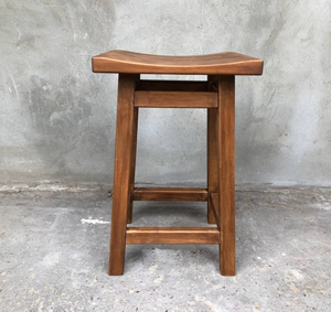 Tabourets de bar rectangulaires modernes en bois de Sheesham, finition noyer/teck, pour bar à domicile, cuisine et salon, usage commercial - Product Image 1