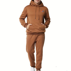 Latest Design Men Fleece <b>Tracksuits</b> Custom OEM Service <b>Plain</b> Breathable Slim Fit Fleece Men <b>Tracksuit</b> - Product Image 1