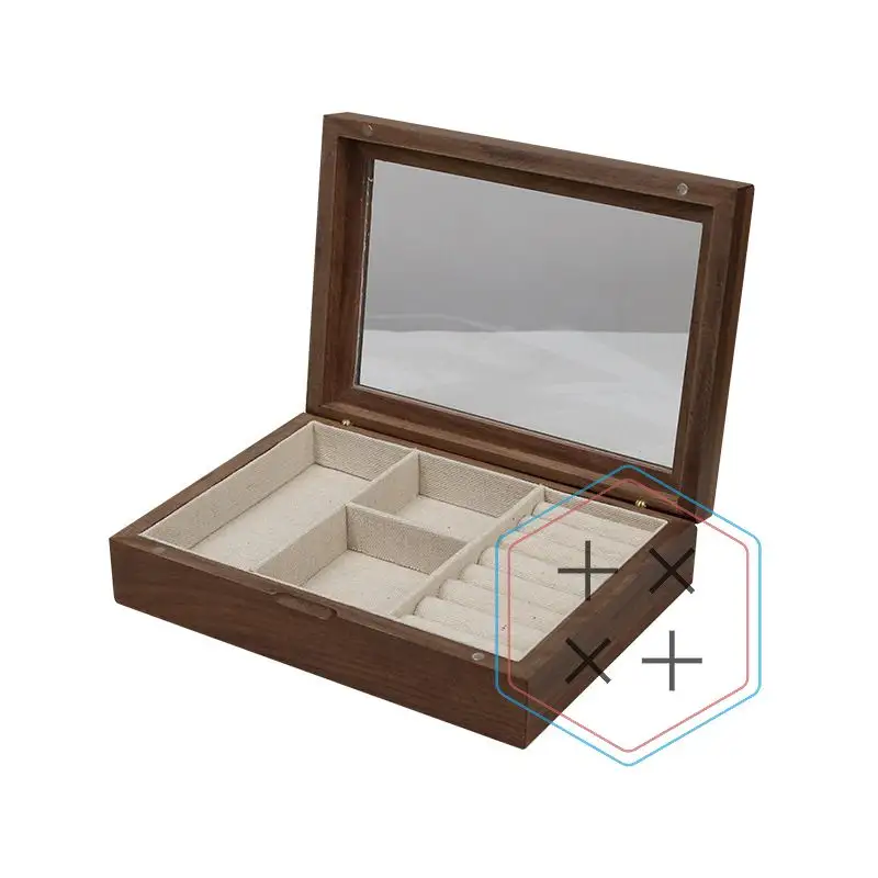 Wooden Rings Display Box For Jewelry Organizer