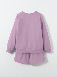 Ensemble 2 pièces tendance pour femme 2026 – Survêtement sport en molleton uni à manches longues et short, coupe classique, imprimé personnalisé - Product Image 5