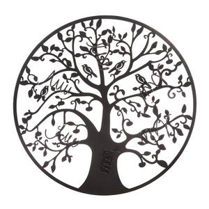 Porte-bouteille décoratif en fer noir en forme d'arbre avec accents d'oiseaux et de branches, inspiré de la nature, pour rangement suspendu de bouteilles de vin - Product Image 5