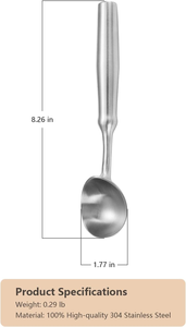 Cuillère à glace en acier inoxydable, outil de service professionnel pour desserts, poignée confortable, outils manuels pour la glace - Product Image 2