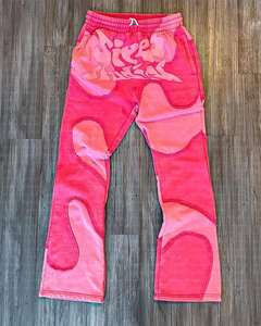 Ensemble jogging et sweat à capuche pour homme, imprimé gaufré effet délavé soleil, effet vieilli, deux pièces, style survêtement délavé à l'acide - Product Image 1