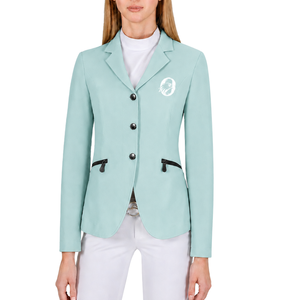 Veste d'équitation vert menthe pour femme, blazer d'équitation sur mesure, manteau élégant pour concours d'équitation, vêtements sur mesure en gros - Product Image 1