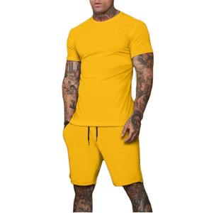 Conjuntos Deportivos Personalizados al por Mayor, Conjunto de Dos Piezas con Pantalones Cortos para Hombre, Transpirables, Tejidos, con Estampado Informal para el Verano - Product Image 1