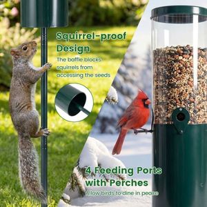 Mangiatoia per Uccelli da Esterno con Grande Capacità e Design Anti-Scoiattolo per il Birdwatching in Giardino - Product Image 3