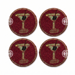 Sous-verres marocains en mosaïque perlée, lot de 4, blanc et or, sous-verres étoiles pour boissons, tapis de tasse pour une décoration élégante de table à manger, bar à café - Product Image 4