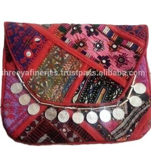 <b>Vintage</b> Handmade Tribal <b>Bag</b> with Banjara Embroidery & Patchwork Ethnic Evening <b>Clutch</b> - Product Image 4