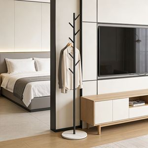 Appendiabiti Autoportante in Metallo Dorato con Base in Marmo, Stand Multiuso per Indumenti, Cappelli e Accessori da Camera da Letto - Product Image 5