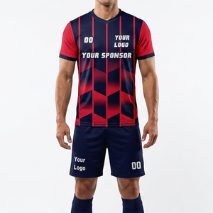 Ensemble de maillots de football personnalisés, col en V, manches courtes, sublimés, 100% polyester, toutes saisons, avec le nom et le numéro de votre équipe - Product Image 6