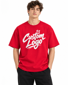 T-shirt décontracté pour homme en jersey de coton à manches courtes, col rond, bleu marine uni, de haute qualité, 100 % coton, coupe ample et épaisse - Product Image 2