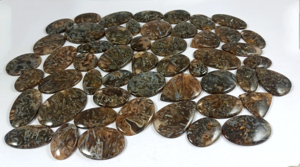 Natural Brown Stick Agate Cabochon Polished Loose Gemstone 20-35mm for Jewelry Making Mix Shape Wholesale Lot - Product Image 2