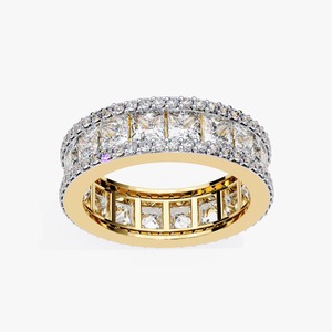 Majestic <b>Princess</b> Cut Diamond Eternity Band Elegant Classic Wedding Ring Timeless Bridal <b>Jewelry</b> for Her - Product Image 3