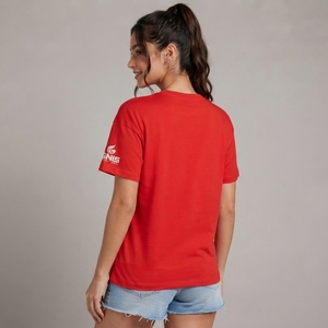 Camiseta con estampado de dibujos animados para mujer, ropa informal de mezcla de algodón con estampado gráfico elegante y de manga corta, ropa cómoda para el verano - Product Image 2