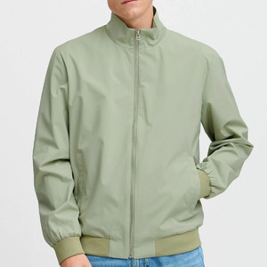 Chaqueta Bomber Verde Claro para Hombre, Cierre de Cremallera, Estilo Casual, Exterior de Poliéster, Corte Regular, para Otoño - Product Image 6