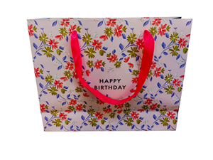 Eco-Friendly Custom Logo Floral Printing Kraft Paper <b>Bag</b> Luxury <b>Gift</b> Packaging <b>Bag</b> for Festival Birthday <b>Party</b> - Product Image 1