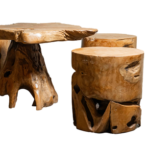 Table basse ARTERRA en bois naturel de teck rustique, artisanale, meubles de salon, non pliable - Product Image 6