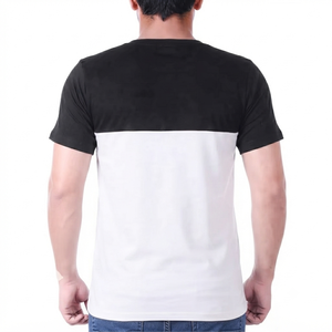 Camiseta de punto de manga corta para hombre, cuello redondo, ropa deportiva informal, camiseta con bolsillo frontal personalizado, venta al por mayor, moda urbana de verano - Product Image 2