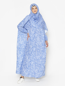 Offre Spéciale : Ensemble Abaya Traditionnel Musulman 3 Pièces à Imprimé Floral et Appliqués – Vente en Gros de Jalabiyas Légères - Product Image 3