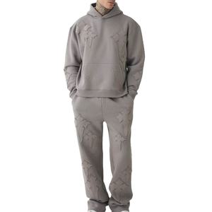 ชุดวอร์มแบบมีฮู้ด กางเกงขายาว ชุดจ็อกเกอร์ คุณภาพสูง รับทำโลโก้ตามสั่ง ขายส่ง ผ้าฝ้าย 100% 380 400gsm ไซส์พลัส สำหรับทุกเพศ - Product Image 1