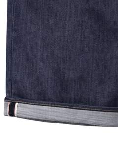 Pantalones cortos de mezclilla azul oscuro personalizados para hombre, con dobladillo vuelto, corte regular, informales, para verano, con cierre de botones, de algodón. - Product Image 6