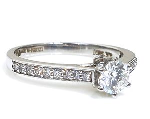 lab grown diamond <b>ring</b> IGI Certified Diamond VVS1 Clarity 14K White Gold Brilliant Cut Filled Diamonds Cute Style Women'sLab - Product Image 2