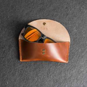 Étui à lunettes en cuir véritable de qualité supérieure, pochette en cuir de vachette, luxueux, souple, fin, fait main, pour lunettes de lecture, LGC-0102 - Product Image 6