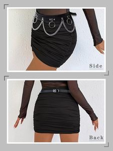 Cinturón Formal de Cuero Negro con Relieve SAMROZ SPORTS, Accesorios de Moda para Mujer - Product Image 2