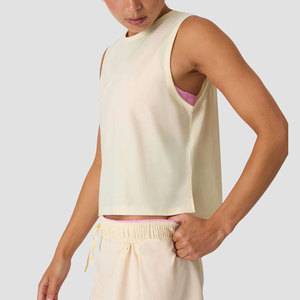 <b>Loose</b> Fit Women's Lightweight Plus Size Breathable Jersey Quick Dry Summer Arrival Side Cut Longline <b>Tank</b> <b>Top</b> for Gym Wear - Product Image 3