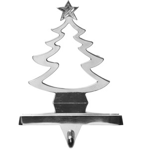Soporte de metal plateado moderno para calcetines de Navidad, para decoración de chimenea, elegante colgador de calcetines navideños. - Product Image 2