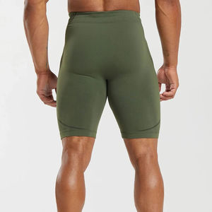 Gym Fitness Workout Clothing <b>Men</b> Compression <b>Shorts</b> High Waist Elastic Closure 100% Cotton Pockets Sporty Style Custom Made - Product Image 5