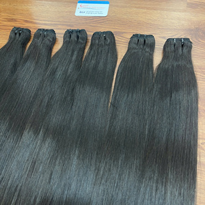 Extensiones de Cabello Remy Vietnamita 100% Natural Liso, de la Mejor Calidad, Color Negro, Sin Enredos, Sedoso, Doble Trama a Máquina, 100g - Product Image 1