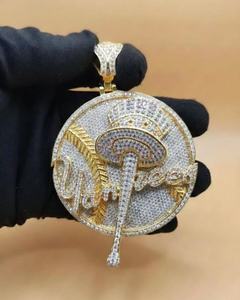 Colgante Iced Out Hip Hop Personalizado 3D Gótico de la Muerte con la Espada, Plata 925, Moissanita VVS Personalizada, Colgante Bilingüe para Rapper - Product Image 2