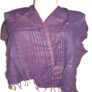 Châle à carreaux violet teint en fil, léger et décontracté, écharpe mi-longue pour femme, toutes saisons, usage quotidien - Product Image 1