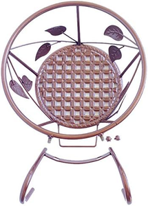 Porte-pot de fleurs en métal brun rustique avec motif de feuilles, panier décoratif pour balcon, patio, jardin, fenêtre et extérieur - Product Image 3