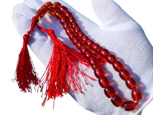Misbaha Islámica Roja Ámbar, Tasbih de 33 Cuentas de Resina Hechas a Mano con Borla, Rosario Musulmán, Regalo de Eid para Él y Ella - Product Image 4