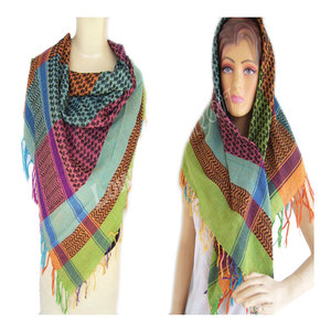 Écharpe en coton multicolore pour femme, écharpe Shemagh de qualité supérieure, écharpe tactique arabe du désert, châle doux et respirant, 48x48 pouces - Product Image 3