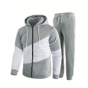 Chándal Moderno con Capucha y Cremallera, con Tela de Forro Polar Ecológica y Resistente al Viento, para Entrenamiento y Uso Casual - Product Image 3