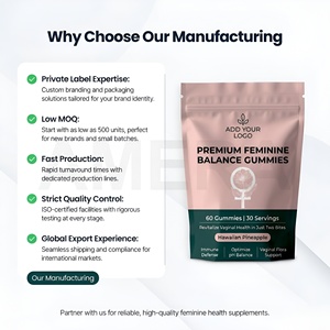 Prix d'usine Gummies pour l'équilibre féminin, étiquette privée, logo personnalisé, fabricant de compléments alimentaires - Product Image 4