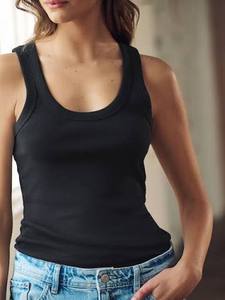 Débardeur côtelé EVERGREEN pour femme 100 % coton, style streetwear, imprimé, tricoté, écoresponsable, conçu pour les journées chaudes, doux et confortable - Product Image 2