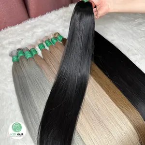 Jet Black #1 color 12A Grade Bulk Hair Wholesale 100% Unprocessed European Raw Human Hair Vietnamese Double Drawn