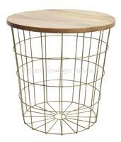 Ensemble de tables gigognes de style moderne, plateau en bois, structure en métal, tables basses d'appoint en fer, meubles de salon IHA