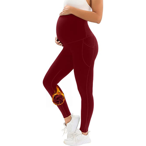 Leggings de maternité pour femmes, vente en gros, leggings de grossesse à porter par-dessus le ventre, vêtements de sport actifs, pantalons de yoga doux avec poches - Product Image 2