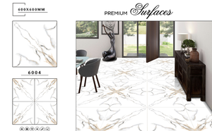 กระเบื้องปูพื้นภายในบ้านขนาด 600x600 มม. รุ่นใหม่ เคลือบเงา หนา 8 มม. ขายส่งสำหรับตกแต่งบ้าน วิลล่า อพาร์ทเมนท์ และห้องต่างๆ - Product Image 2
