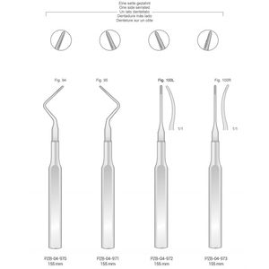 Figura Profesional Elevador de Raíces Dentales Serrado 94 de 155 mm, Extractor de Dientes de Acero Inoxidable Alemán - Product Image 5