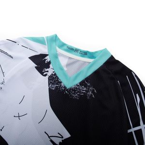 เสื้อเจอร์ซีย์มอเตอร์ไซค์แบบสั่งทำพิเศษ ลายพิมพ์แบบ Sublimation สำหรับทีม MX พร้อมกราฟิกเต็มตัวและโลโก้แบรนด์สปอนเซอร์ สำหรับนักขี่มอเตอร์ไซค์วิบาก - Product Image 2