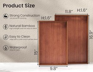 Plateau de service en bois écologique et élégant avec finition lisse pour la cuisine, la table à manger et la décoration de restaurant - Product Image 2