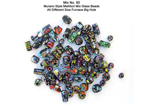 Made in India Millefiori Glass <b>Beads</b> Mixed Sizes Large Hole Furnace Crafted <b>Crystal</b> <b>Beads</b> for Jewelry Making Bulk Supply - Product Image 2