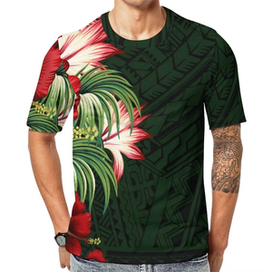 T-shirt personnalisé pour homme, col rond, en polaire tricotée, coupe classique, manches courtes, séchage rapide, écologique, motif polynésien par sublimation - Product Image 4